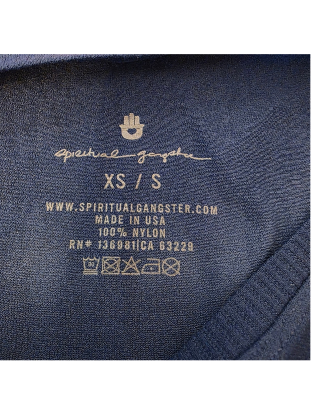 Spiritual Gangster Supernova XS Long Sleeve blue arched shibori pattern Yoga - Picture 6 of 7